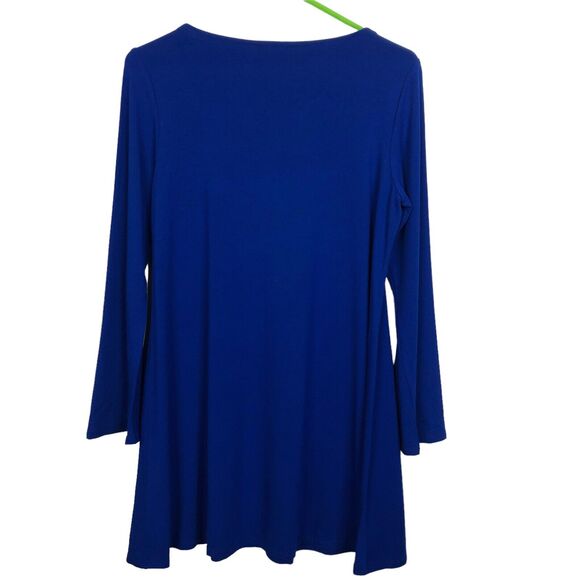 Eileen Fisher Women's Small Royal Blue Viscose Jersey Ballet Neck Tunic Top - Picture 3 of 9